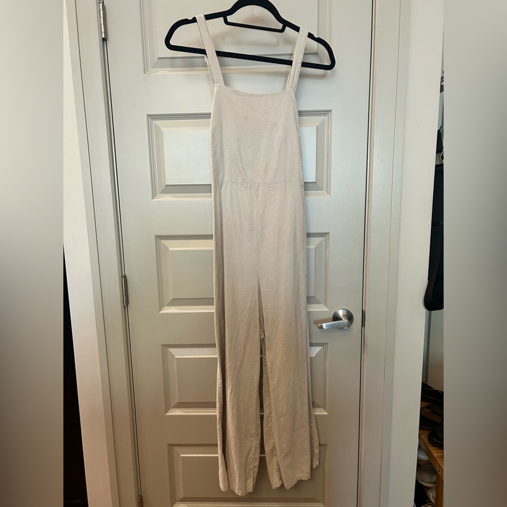 Shinestar Linen Wide Leg Jumpsuit
